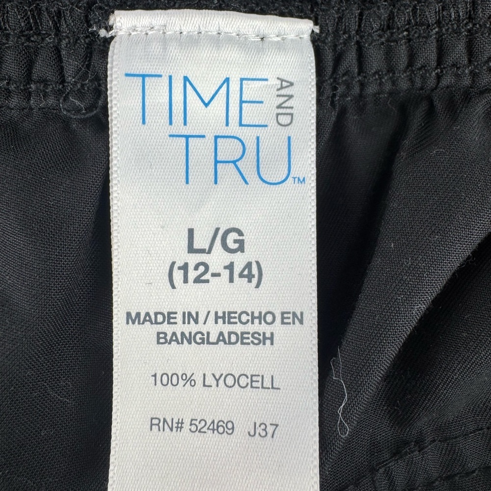Time and Tru Black Casual Stretchy Waist Pants with Pockets - Picture 4 of 5